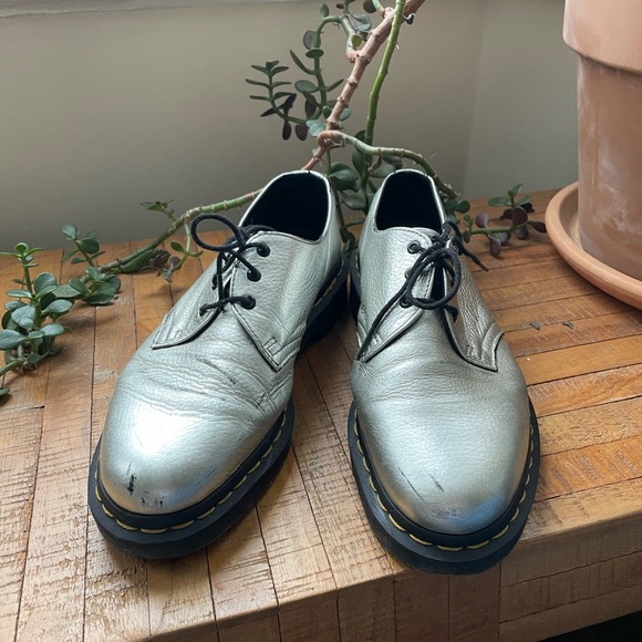 Silver Dr. Marten oxfords - Picture 3 of 5